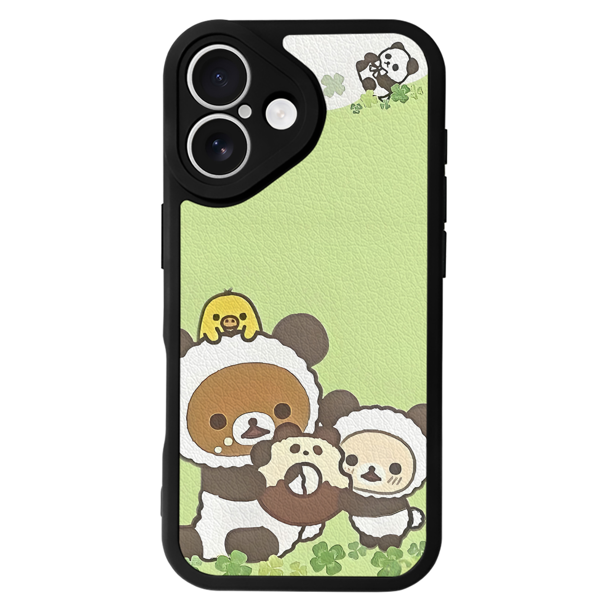 （画像用） リラックマ リラックマ キイロイトリ Rilakkuma Korilakkuma Kiiroitori 【iPhone 16シリーズ対応】シリコンスマホケース（レザー調） 材質：シリコン